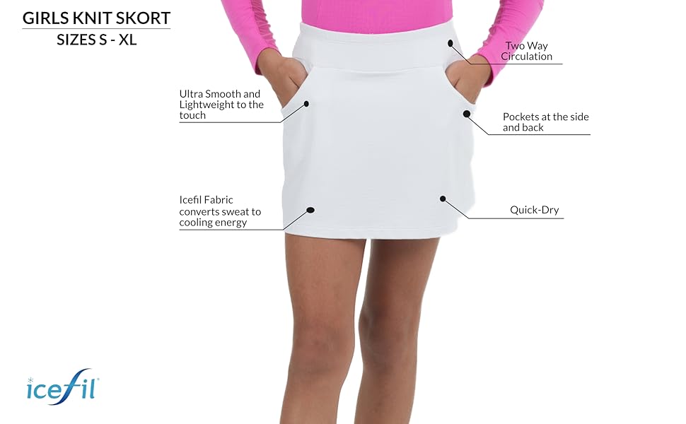 IBKUL 25000G Knit Skort Features