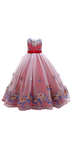 Flower Embroideries Girls Maxi Dress