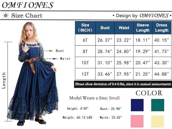 Girls Vintage Boho Lace Dress Long Sleeve Square Neck Backless Fall Tulle dress