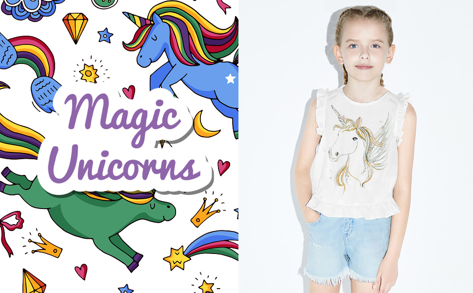 unicorn t shirt tops for toddler girls