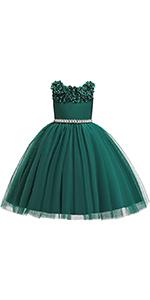 dark green girls Christmas dresses