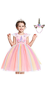 Girls Unicorn Party Dress