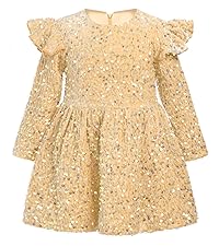 Baby Girl Velvet Sequin Dress Cream Velvet Dress Toddler Long Sleeve Velvet Dress