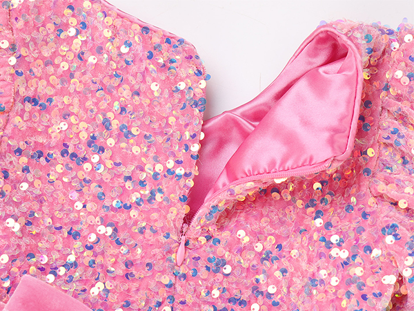 Sparkly Dress for Girls Pink Velvet Dress