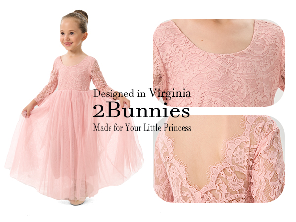 2bunnies paisley lace flower girl dress in dusty rose