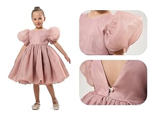 2Bunnies Organza Tulle Girl Dress in Dusty Rose