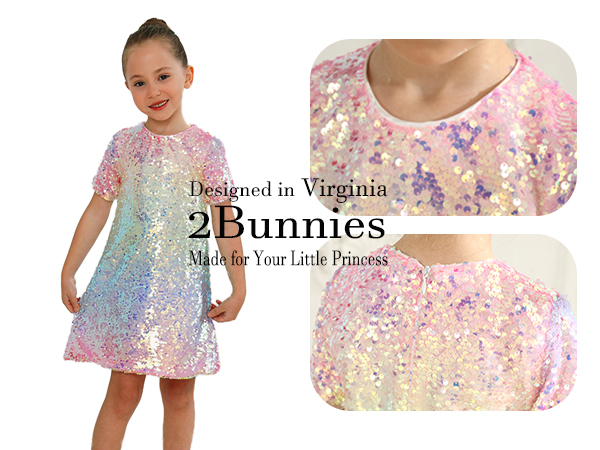 2Bunnies Ombre Sequin Girl Dress