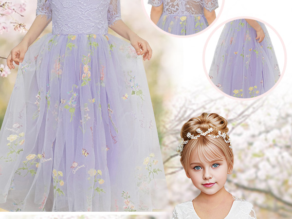 green flower girl dress