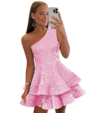 one shoulder homecoming dress