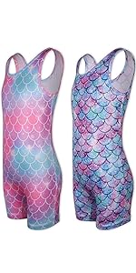 2 Packs Gymnastics Leotards For Girls Mermaid