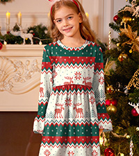 Girls Xmas Theme Dress