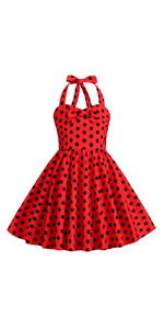 Girl Dress Polka Dot Princess Party Dresses halter Sleeveless Birthday Dress