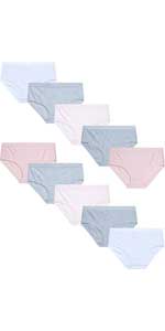 Laura Ashley Girls'' Underwear - 10 Pack Stretch Cotton Briefs