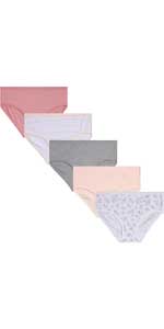 Laura Ashley Girls'' Underwear - 5 Pack Stretch Cotton Hipster