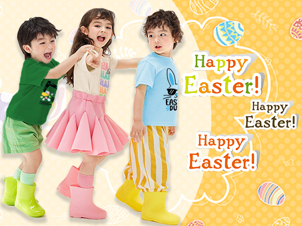 Easter Day Shirts Boys Girls Cute Easter Bunny Tshirs Tops Summer Clothes 