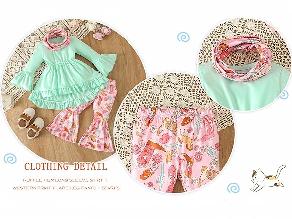 Toddler Baby Girl Flare Pants Set