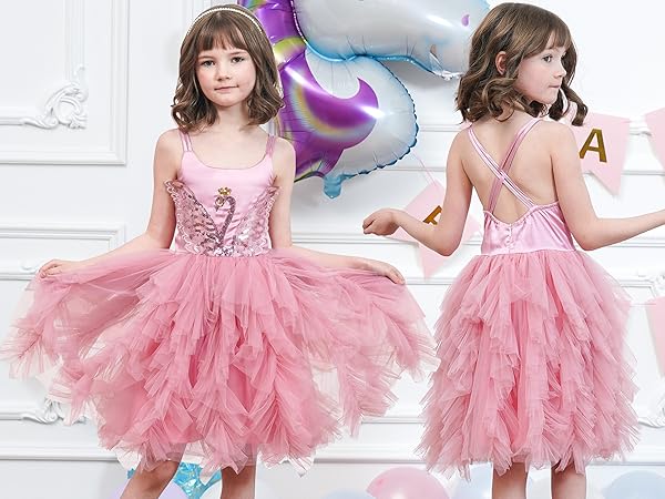 girls swan tulle dress