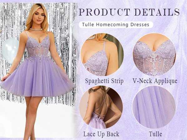 Tulle Homecoming Dresses Short Prom Dresses for Teens