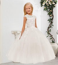 Lace Flower Girls Dresses for Wedding Long Princess Pageant Dresses Kids Prom Puffy Tulle Ball Gown