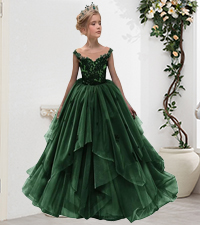 Tulle Flower Girl Dresses for Wedding Sleeveless Lace Princess Pageant Dresses Kids Prom Ball Gowns