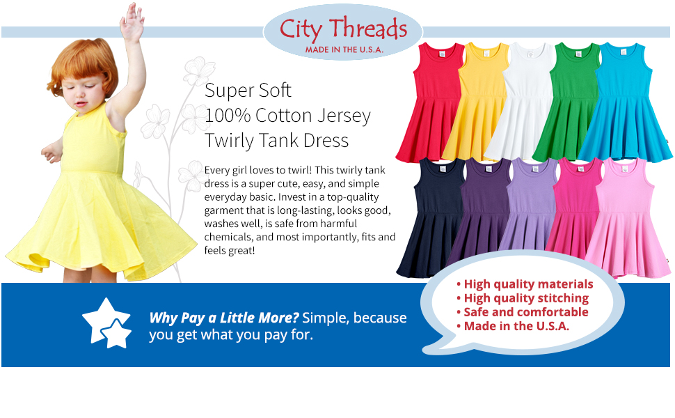 soft cotton twirly tank dress comfortable breathable sensitive skin sensory autistic skin cooling