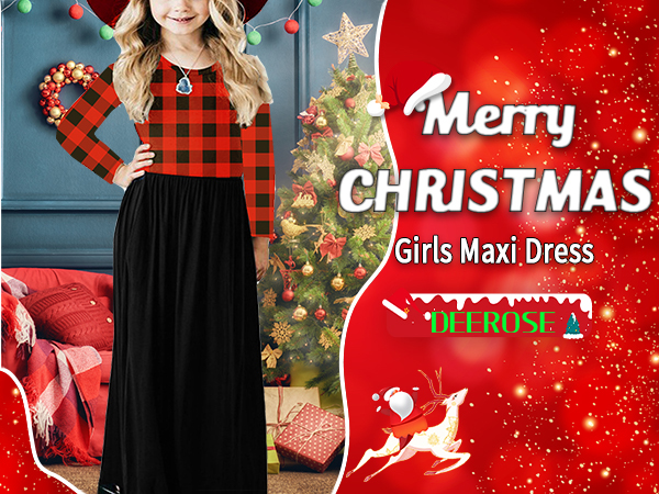 Girls Christmas Maxi Dress