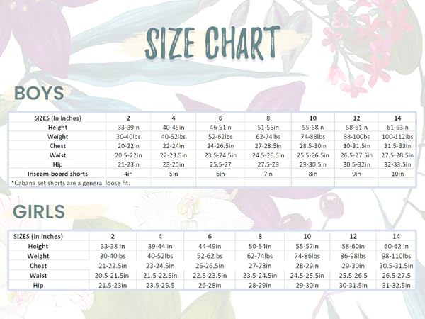 Boys & Girls Size Chart