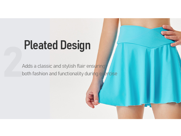 Gilrs Pleated Tennis Skirt with Pockets