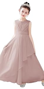 dusty rose chiffon bridesmaid dress