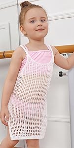 Toddler Girl''s Spaghetti Strap Hollow Out Split Hem Swim Cover Up