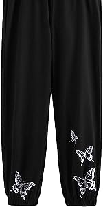 Girl&#39;s Cute Graphic Print Elastic High Waisted Sweatpants Joggers Pants