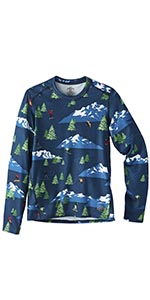 originals youth print crew kids boy girl winter base layer