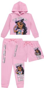 Girls Lay Lay 3pc Set - Hoodie, Jogger and Shorts