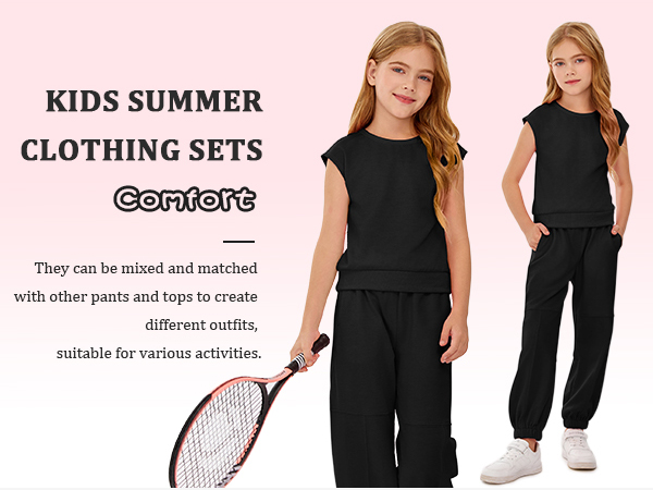 Girls 2 Piece Jogger Pant Sets Outfits