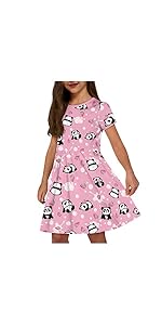 Panda Print Dress for Girls