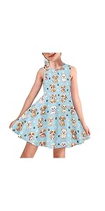 Dog Print Dress for Girls