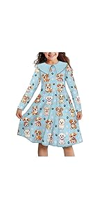 Dog Print Dress for Girls