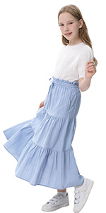 girl ruffle skirt light blue