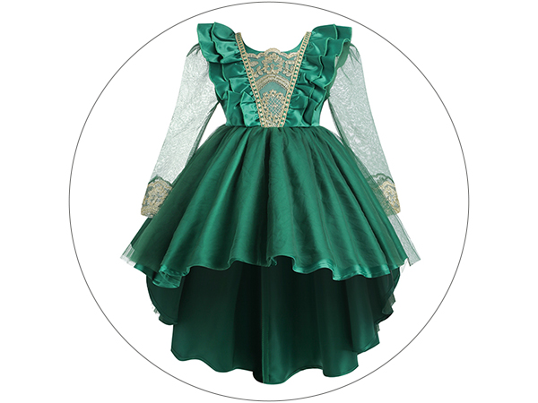 Girls Green Christmas Dress