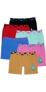 girls pack of six long boyshorts princess shorts