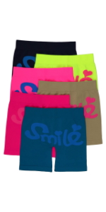 girls pack of six SMILE layering shorts long boyshorts