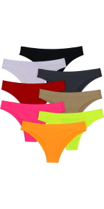 pack of six girls no show panties bikinis briefs thongs