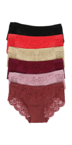 girls pack of six flower floral lace bikini panties