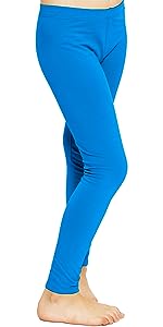 Ocean Blue Cotton Girl''s and Women''s Footless Leggings