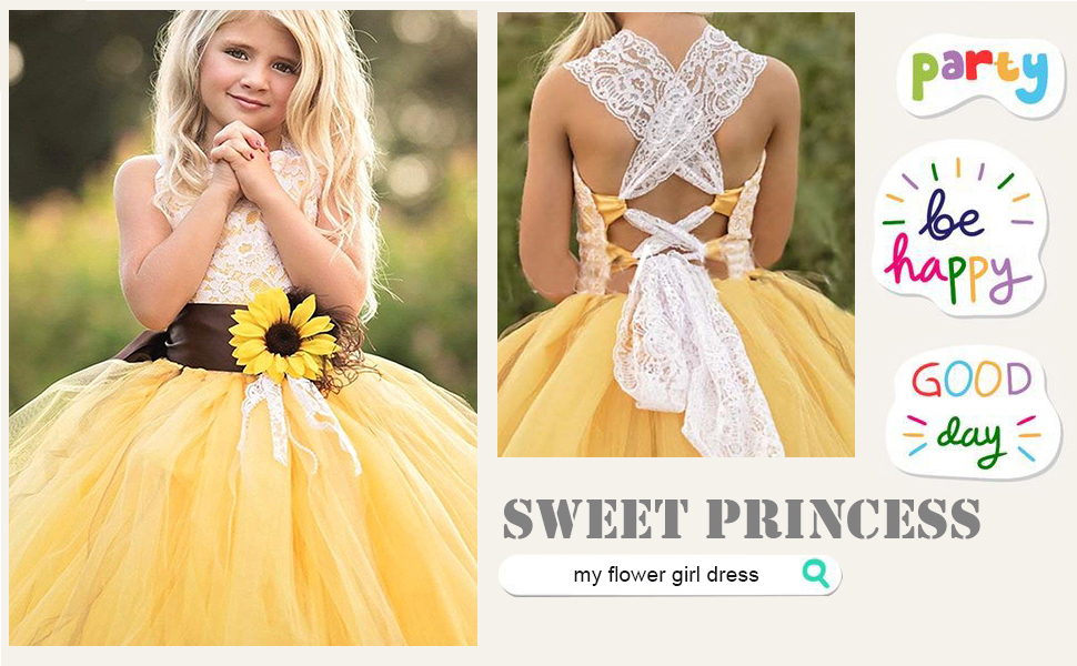  yellow sunflower flowergirl dress,yellow dress,lace dress,tulle dress