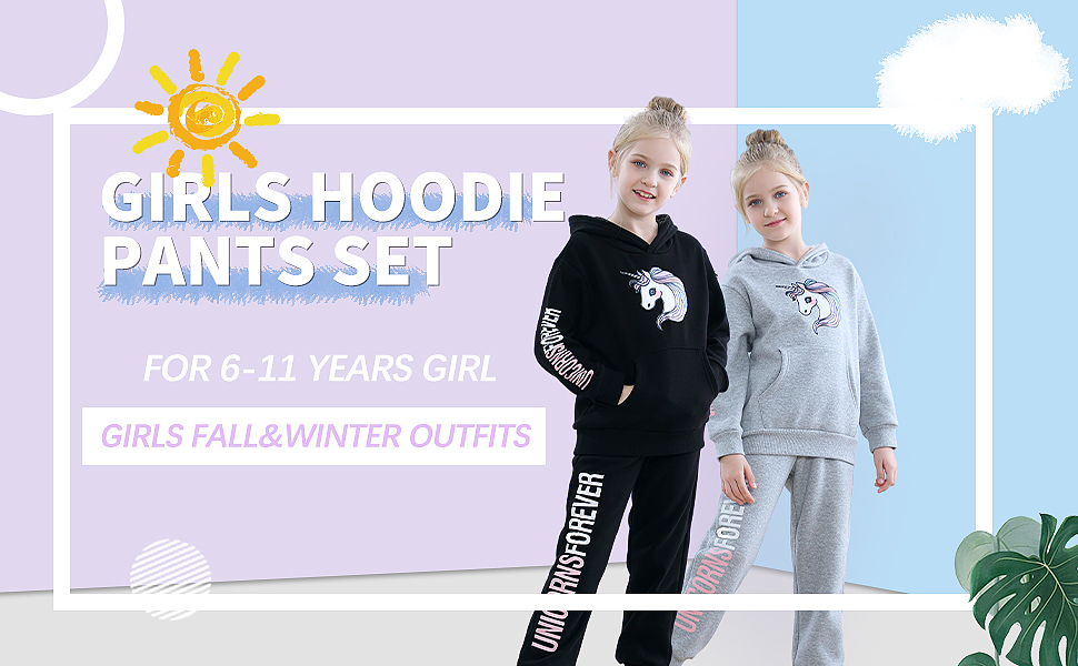 Girls Tracksuit Unicorn Outfit for Kids Girls