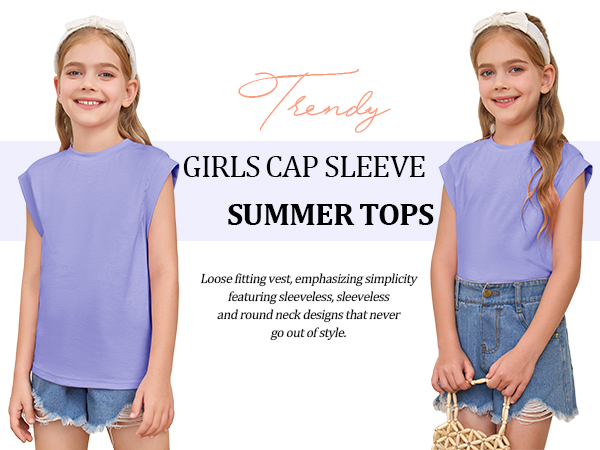 Girls Cap Sleeve Tank Top