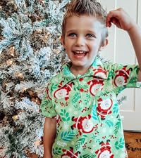 Boys smiley santa christmas polo