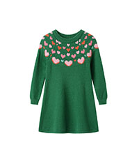 heart print sweater dress