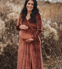 velvet long sleeve maxi bridesmaid dress